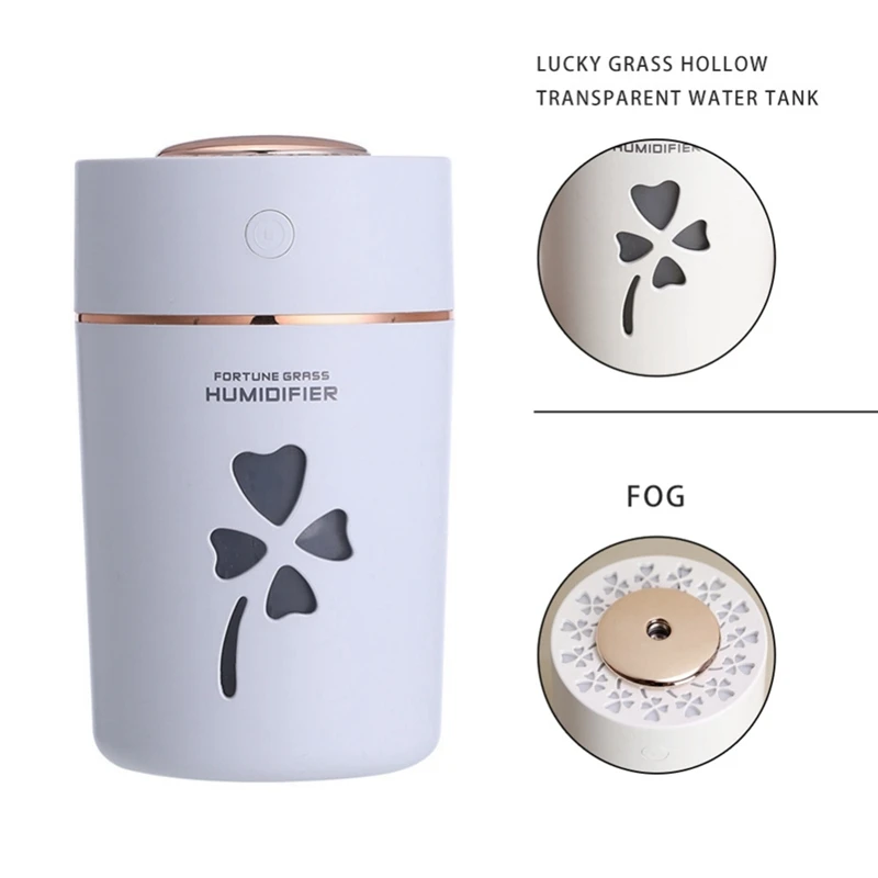 Usb Mini Air Humidifier Lucky Grass with Aroma Diffuser Colorful Led Night Lights Luminous Hydrating Home Car Purifier Atomizer