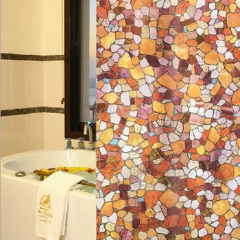 

Stained Stone Pattern Glass Film Static Cling UV-Proof Multiple Size Durable Removable Antiseptic Tint-Film 17.77''by78.7''
