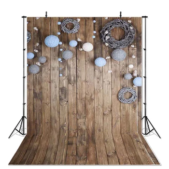 

Christmas Photography Background Ball Of Yarn Children Party Wooden Floor Backdrop Decoration Props Banner For Photo Studio
