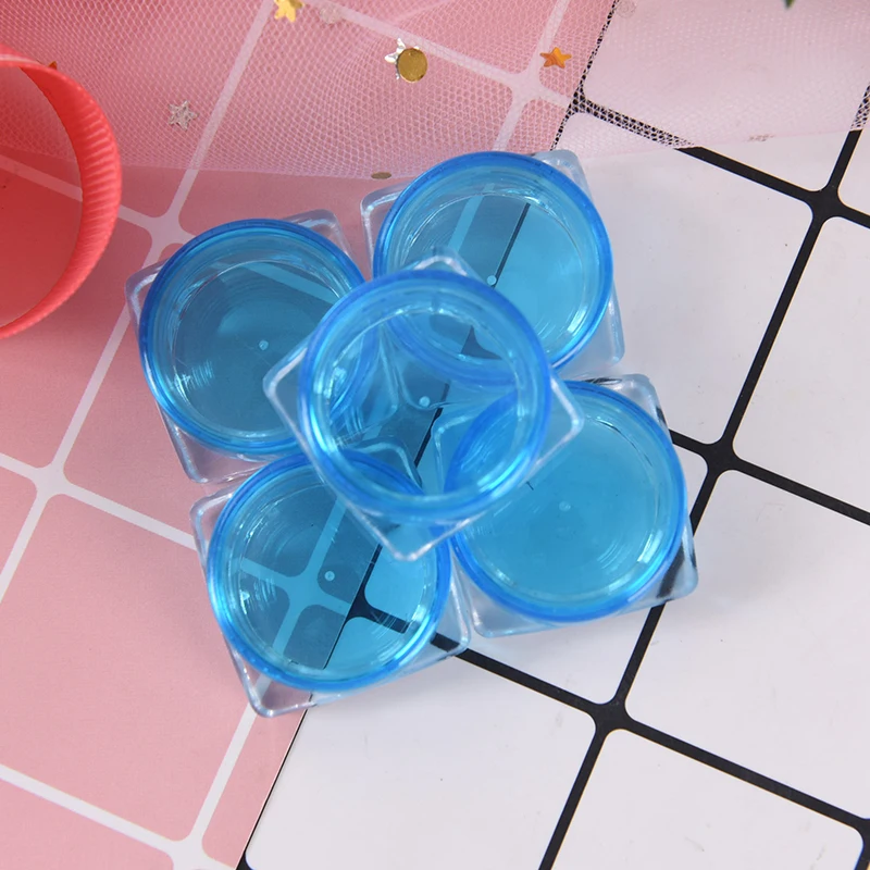 square blue 5 шт./лот, 2 г, тени для век, бальзам для губ, крем для лица, контейнер для образцов, прозрачная маленькая Квадратная бутылка, косметическая пустая банка, горшок - Цвет: square blue