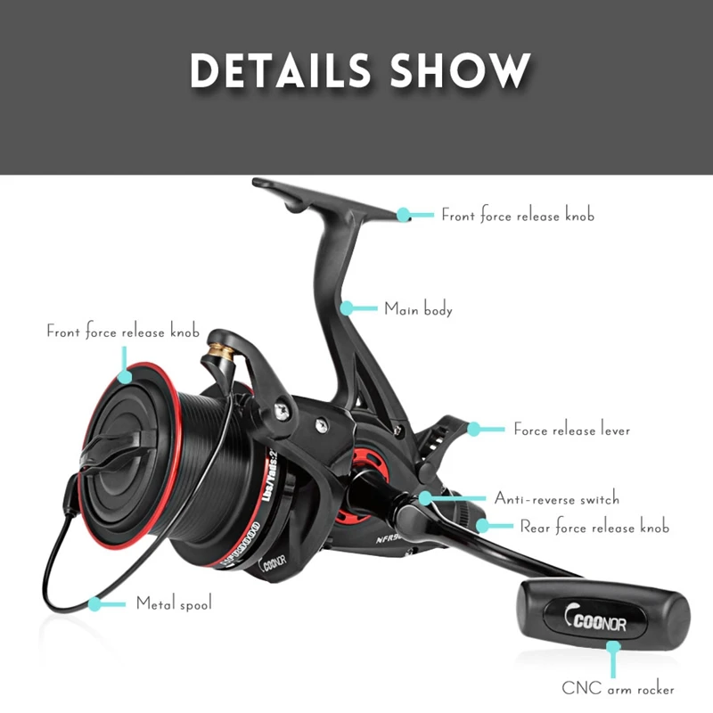 Coonor Nfr9000+ 8000 двойная катушка рыболовная Катушка 12+ 1 Bb 4,6: 1 спиннинговая Рыболовная катушка Складная левая/правая ручка Рыболовная катушка