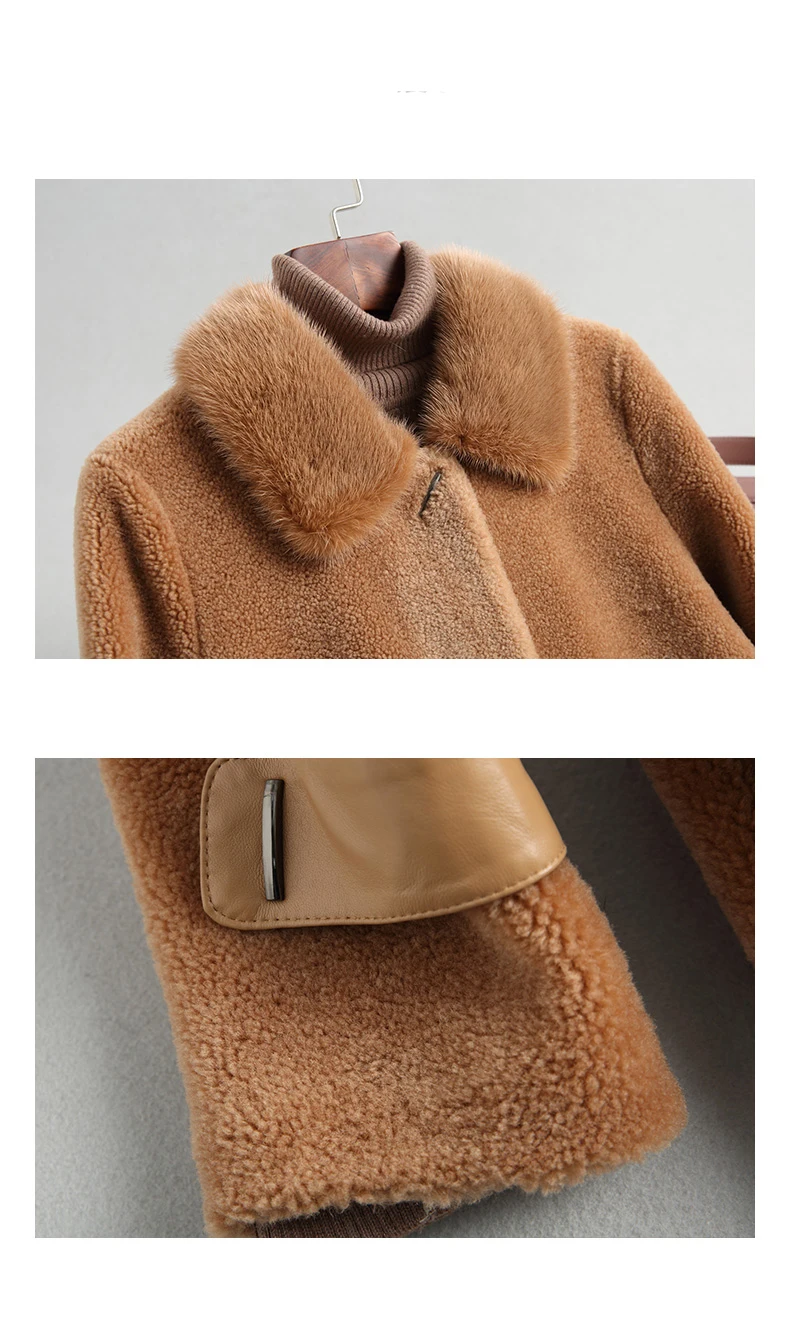 PUDI A19011 леди шерсть шуба куртка с настоящей норкой пальто с меховым воротником Женская зимняя теплая натуральная меховая шуба
