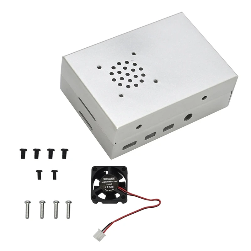 Алюминиевый чехол с охлаждающим вентилятором для Raspberry Pi 4, металлический корпус для RPI Raspberry Pi 4, Модель B