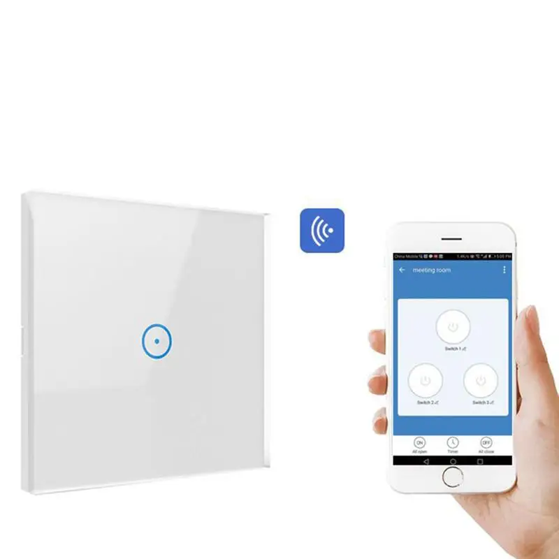 WINOMO 86 Type 1/2/3 Gangs Smart Switch WiFi Touch Control Wall Switch Light Stepless Dimmer Work With Phone APP With EU Plug