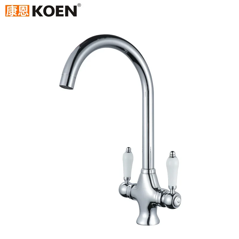 

New Style Double Kitchen Faucet British-Style Kitchen Sink Hot And Cold Mixing Faucet Sanitary Ware