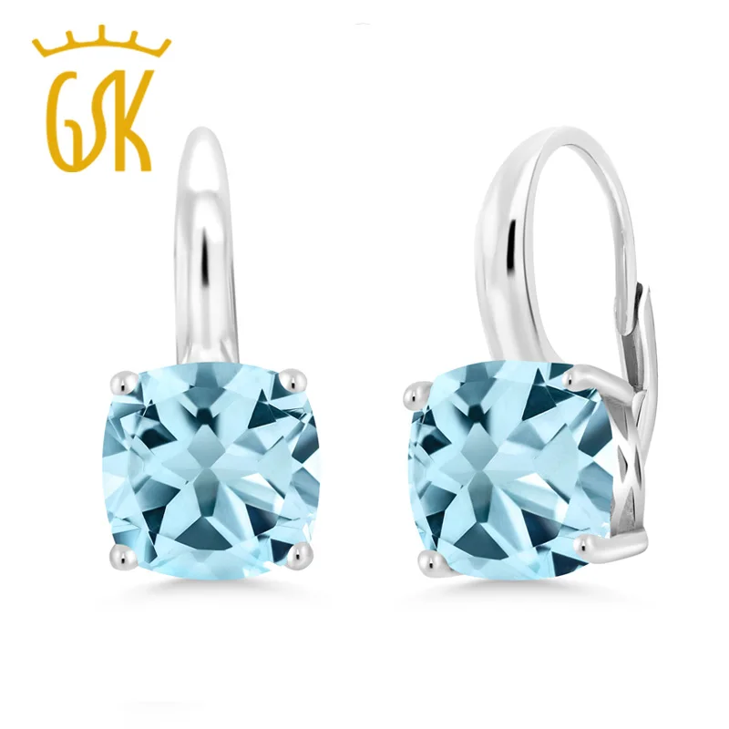 Женские серьги GemStoneKing элегантные из стерлингового серебра 925 пробы с небесно
