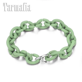 

Hard Rubber X Chain Punk Rock Bracelet Silver-color Charm Bead Women Bracelet Accessories Jewelry
