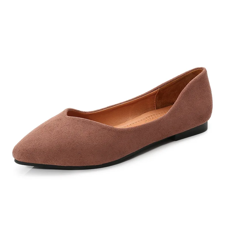 

Casual Fashion Flock Women Basic Low Heel Pumps With Solid Slip-On Single Shoes Pointed Toe Shallow Flock Ladies Pumps