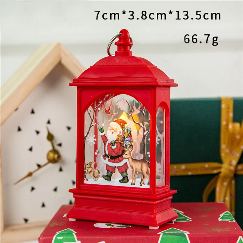 Рождественские светодиодные фонари, подвески для дома, Рождественский светодиодный светильник, Санта-Клаус, снежные узоры, рождественские украшения для стола - Цвет: F SMALL