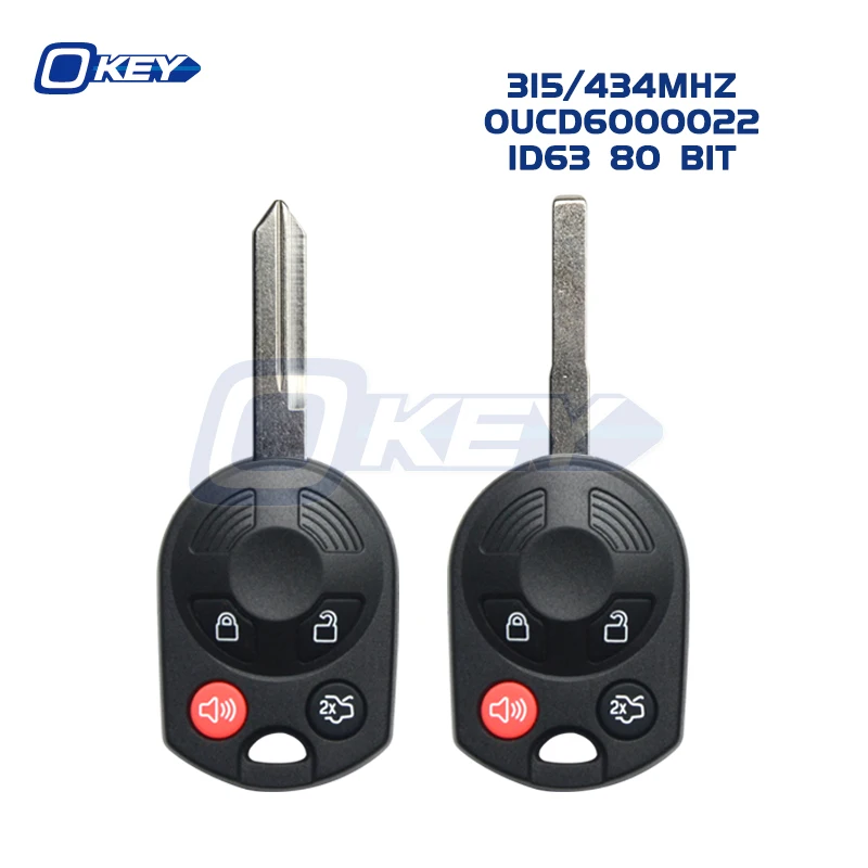 

Okey Remote Car Key For Ford C-Max Edge Escape Focus Lincoln Mazda Mercury OUCD6000022 315Mhz/434mhz Transmitter ID63 80bit 4B