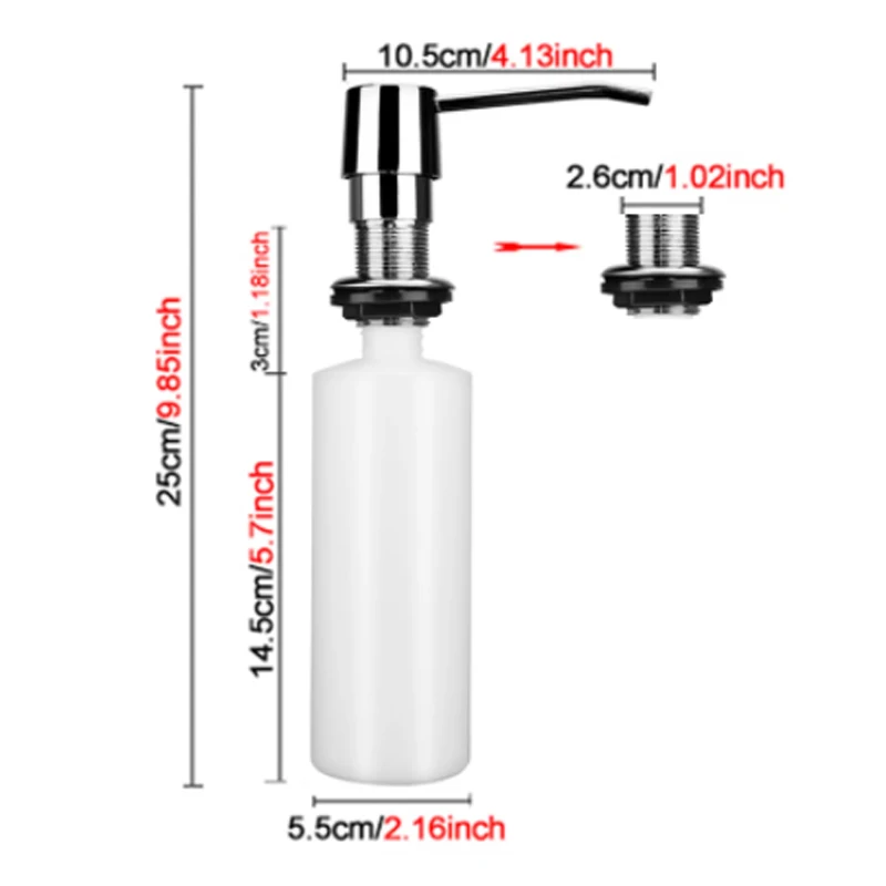 New 300ML Kitchen Soap Dispenser Sink Liquid Soap Bottle Bathroom Detergent Liquid Hand Wash Dispenser Pumps