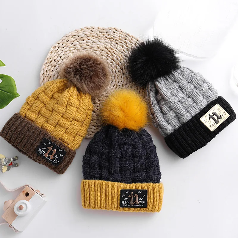 Maylisacc Осень-Зима Детские наборы шарф шапка теплый капюшон лента вязаная шапка детские зимние шапки и шарф комплект для мальчиков и девочек