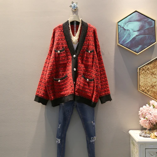 red GCC2201 XITAO вязаный женский свитер модный осенний элегантный одиночный нагрудный лоскутный маленький свежий Карманный свитер для миноритета GCC2201 - Цвет: red GCC2201