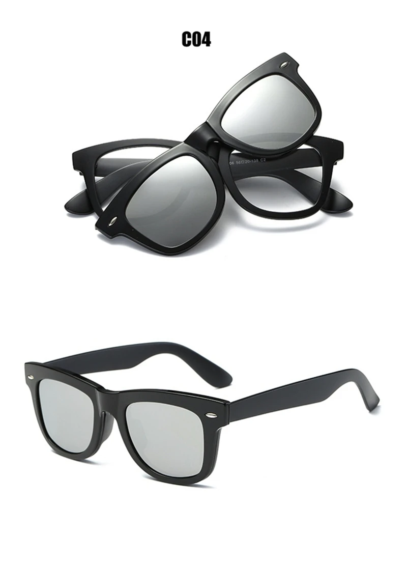 Модные оправа для очков для мужчин и женщин с поляризованные прикрепляемые солнцезащитные очки магнитные очки для мужчин близорукость оптический RS2206