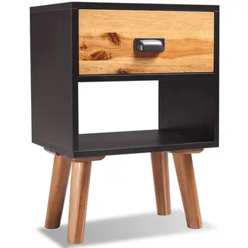 

vidaXL Solid Acacia Wood Bedside Cabinet 40x30x58 cm