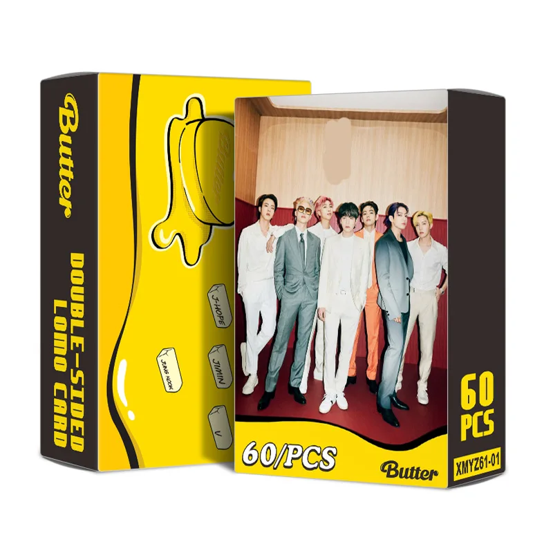 Kpop 60 Double-sided Signature Lomo Cards Bangtan Boys 8th Anniversary New Album Butter Peripheral Bl Star Greeting Card | Канцтовары