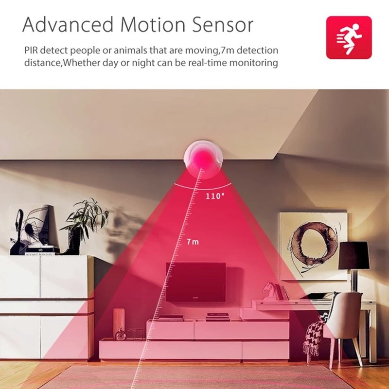 Wifi Motion Sensor Alarm Detector Pir Motion Detector For Smart Home Automation And App Notification Alerts,No Hub Need