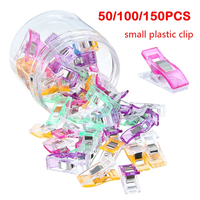 50/100/150PCs klipy do szycia plastikowe klipsy pikowanie Crafting szydełkowanie Knitting klipy bezpieczeństwa w różnych kolorach Binding Clips Paper