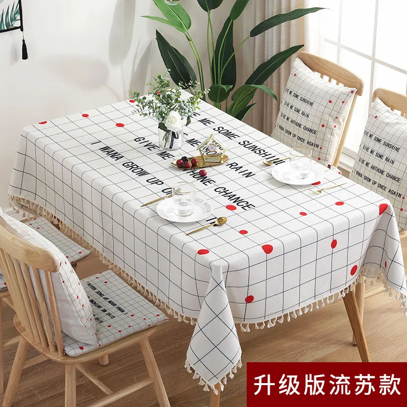 Christmas Tablecloth Nordic Simple Cotton and Linen Table Cloth Rectangular Waterproof and Oil-proof Table Cover for Wedding - Color: 23