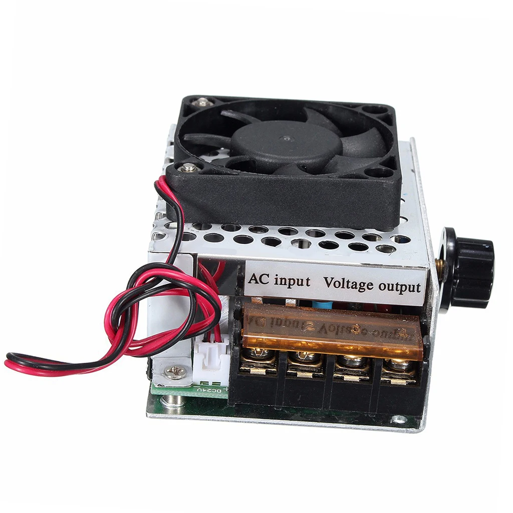 AC 220V 4000W High Power SCR Motor Speed Controller Voltage Regulator Dimming Attemperation + Fan