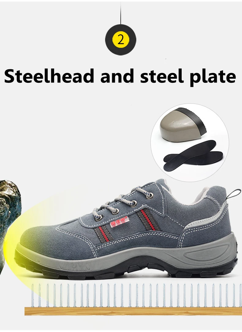 Мужская модная дышащая защитная обувь Рабочая обувь нескользящие туфли Военная сталь безопасная обувь antismash строительные мужские сапоги