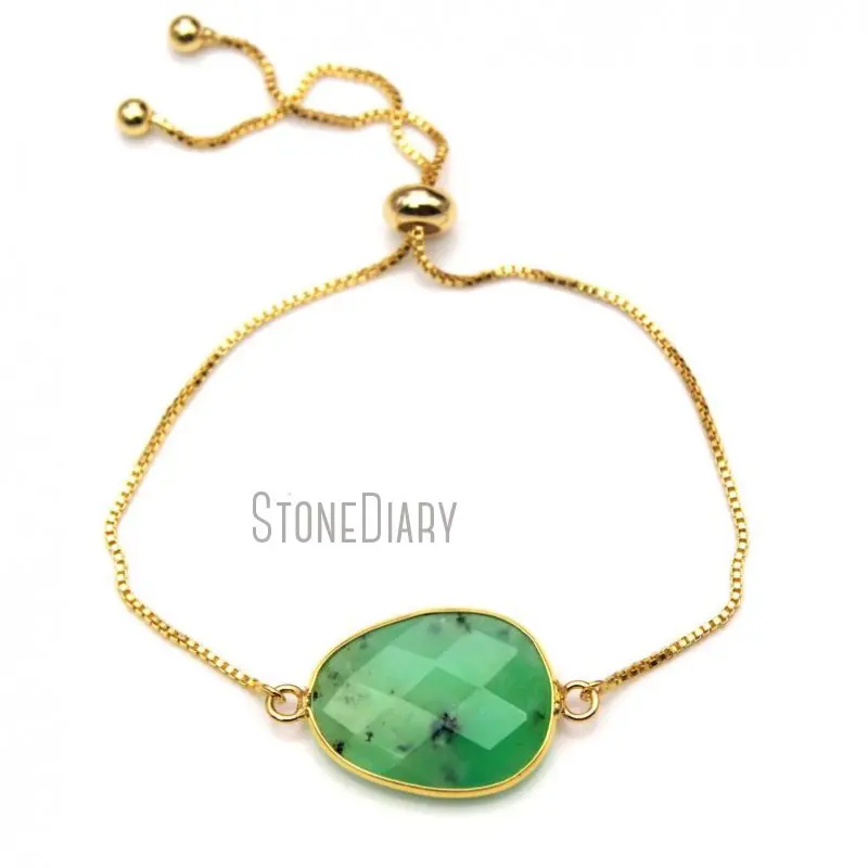 BM14829 5Pcs Gold Color Faceted Free Form Chain Bracelet Australian Jades Link Adjustable | Украшения и аксессуары