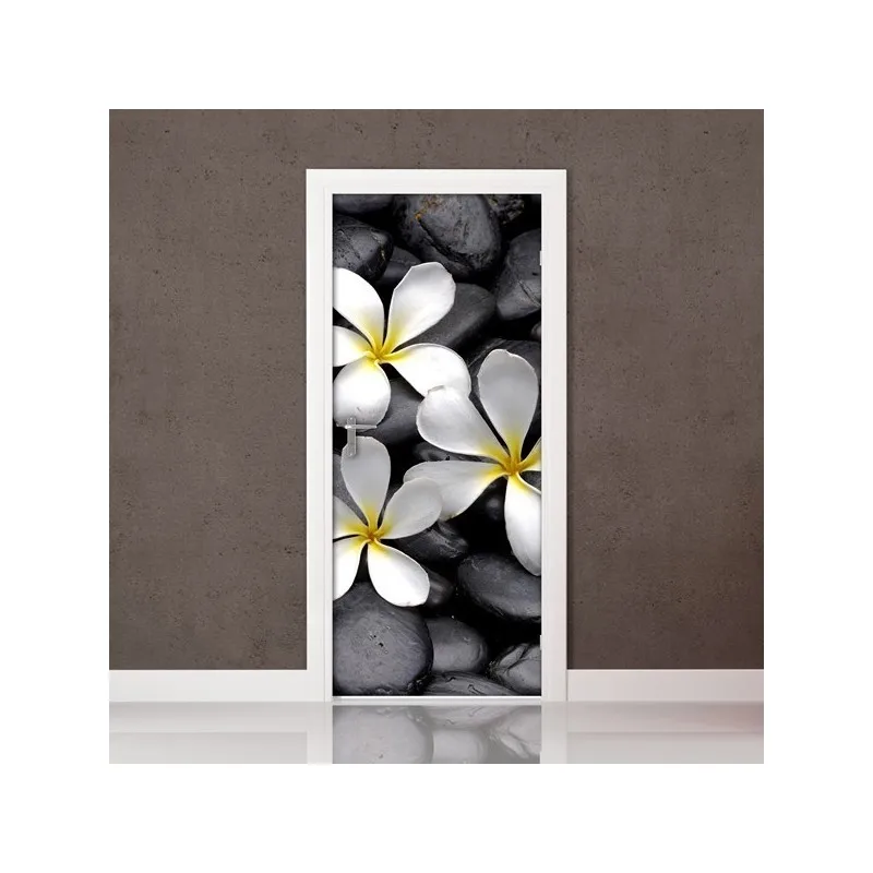 3D настенная фреска на дверь заказ цветы из яйца камнях обои печать наклейка стену