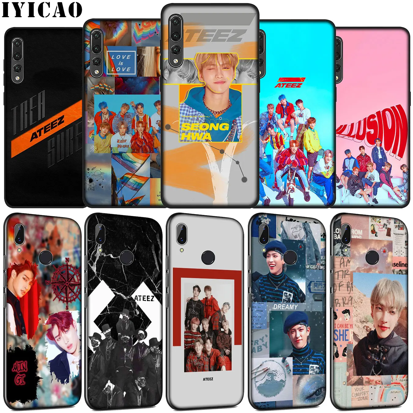Мягкий силиконовый чехол с логотипом KPOP ATEEZ для Huawei P30 P20 Pro P10 P9 Lite Mini 2017 2016 черный P