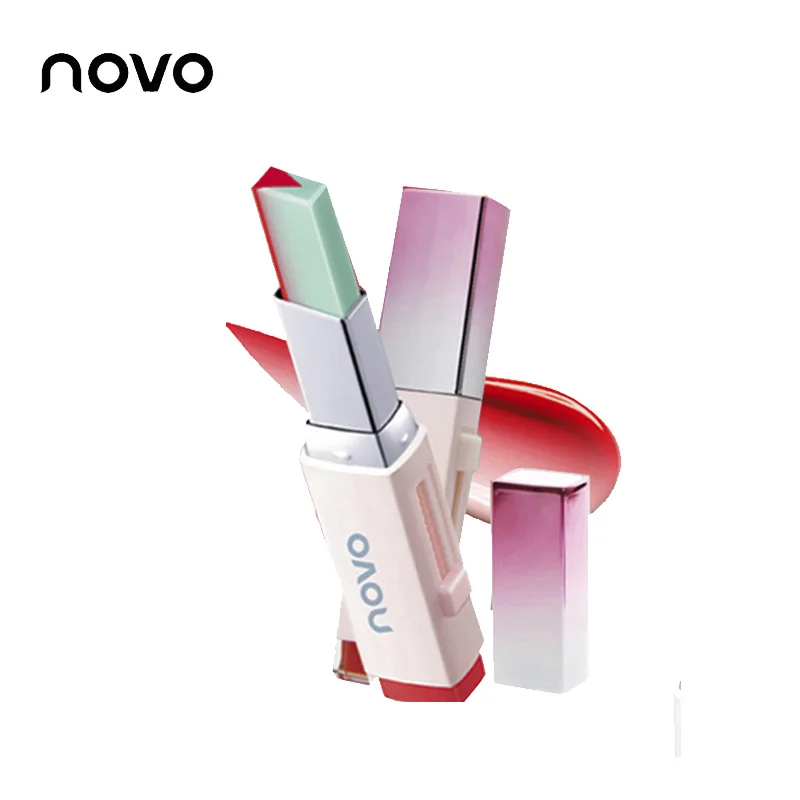 NOVO, брендовая помада, блеск для губ, макияж, batom, градиентный цвет, корейский стиль, два цвета, оттеночная Помада для губ, стойкий водостойкий бальзам для губ