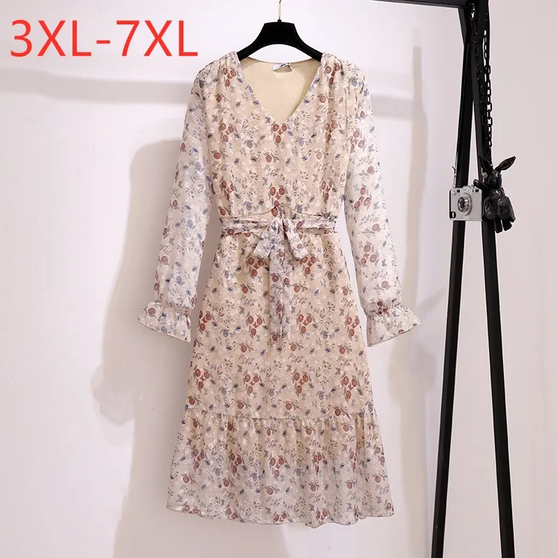 

Женское свободное платье средней длины, большие размеры 3XL, 4XL, 5XL, 6XL, 7XL, Осень-зима 2021