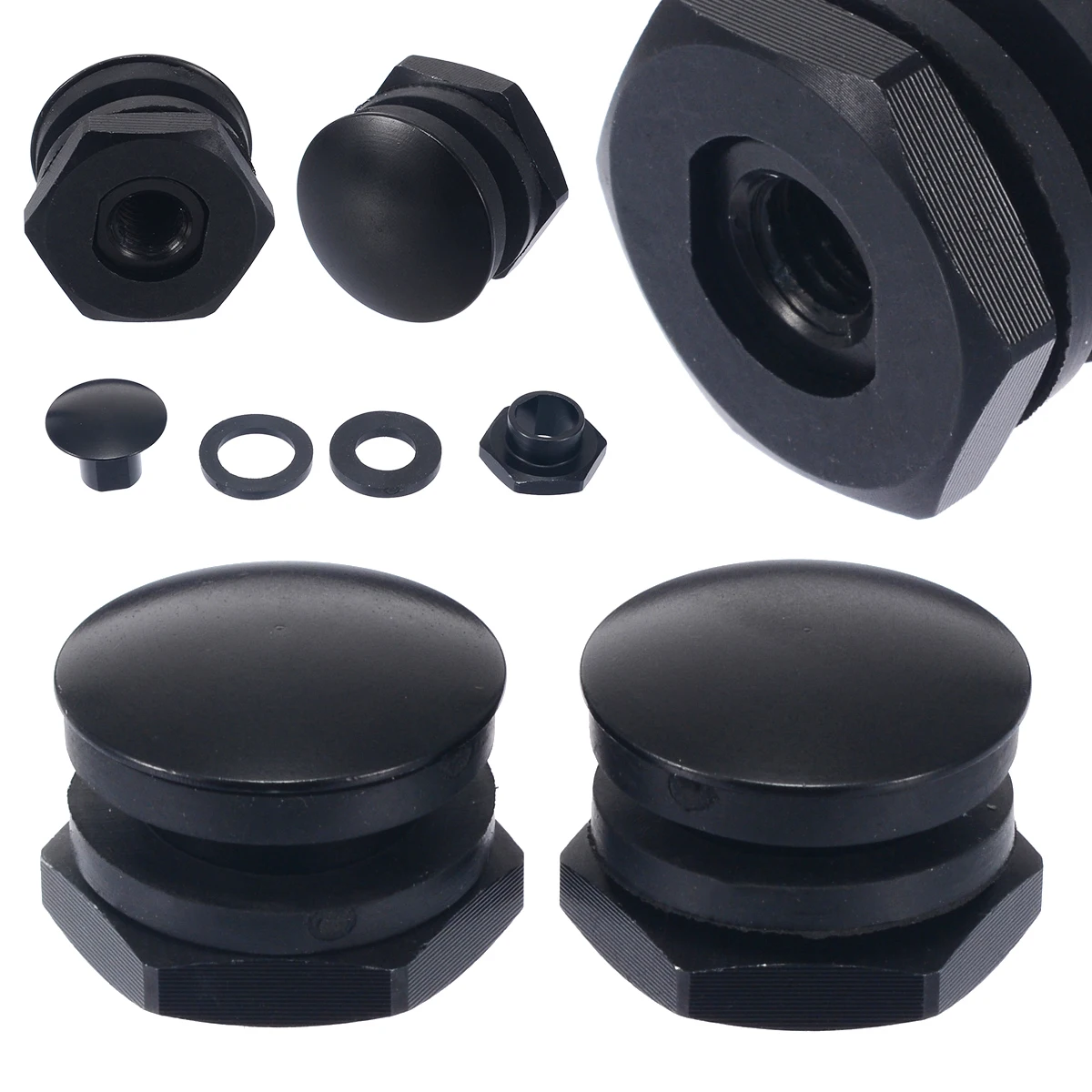 For 92-95 Honda Civic 3Dr Hatchback EG6 CRV 1 Set Rear Glass Strut Hardware Kit Aluminum Opener Nut + Spacer + Rubber Seals