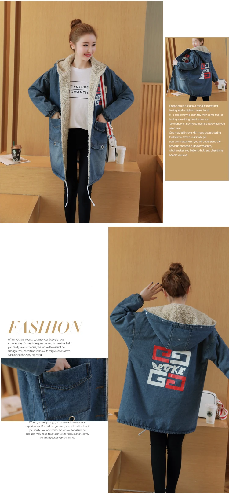 Fall And Winter Clothes New Style Junior High School Students Korean-style Lambs Wool Cotton-padded Clothes Brushed And Thick Je
