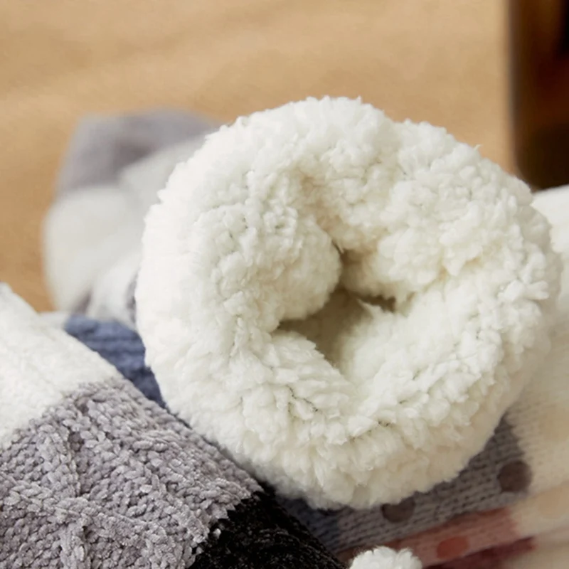 Толстые флисовые Носки с подкладкой женские мягкие теплые уютные Пушистые Носки-Тапочки