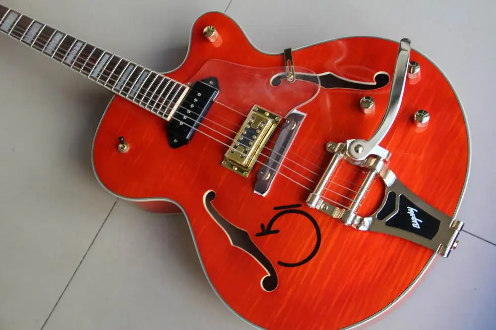 Оптовая продажа гитар Джаз гитара Новый Gretschmodel 6120 электрогитара в оранжевом