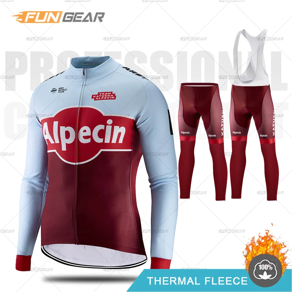 

Winter Cycling Clothing Alpecining 2019 Pro Team Jersey Set Men Long Sleeve Uniform Thermal Fleece Clothes Keep Warm Pants Set