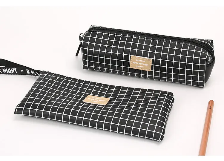 Чехол-карандаш, кожаный, школьный, розовый, черный, trousse scolaire stylo kawaii, чехол, корейский, estuche escolar kalem kutusu