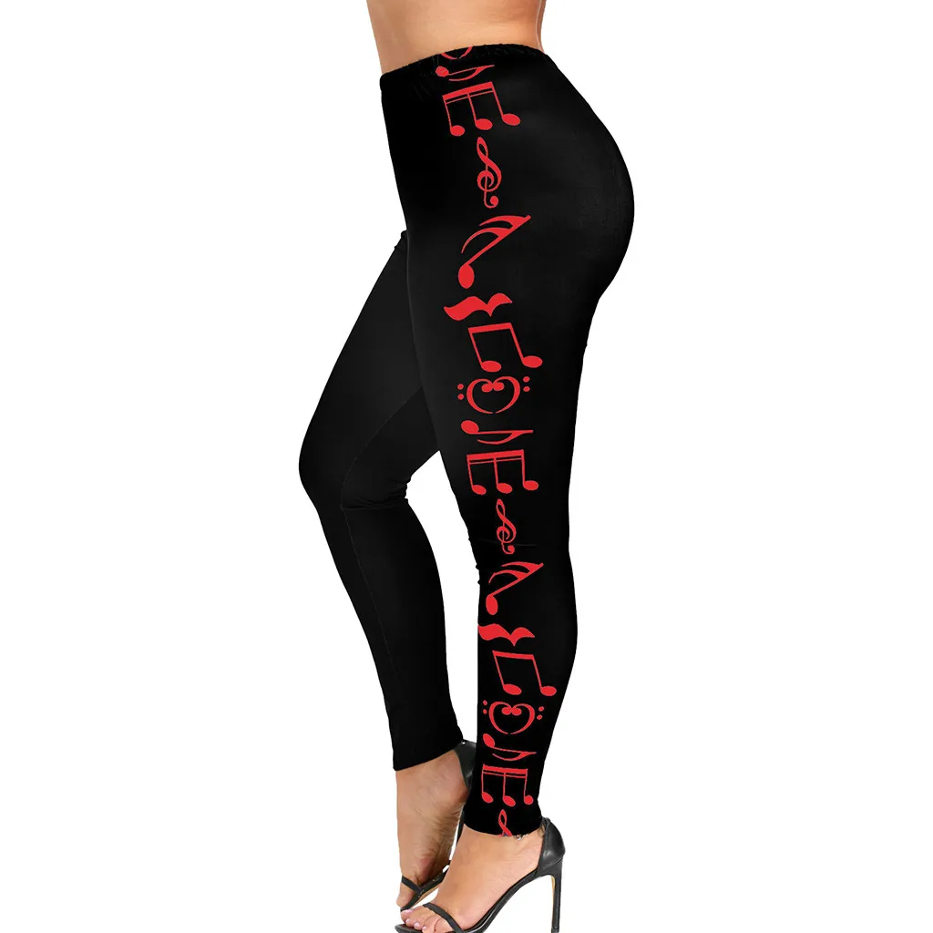 Plus Size 5XL Monochrome Music Notes Print Legging Trouser Women High Waist Red Skinny Capri Sporting Leggings Pencil Pants 9.26 Plus Size 5XL Monochrome Music Notes Print Legging Trouser Women High Waist Red Skinny Capri Sporting Leggings Pencil Pants 9.26
