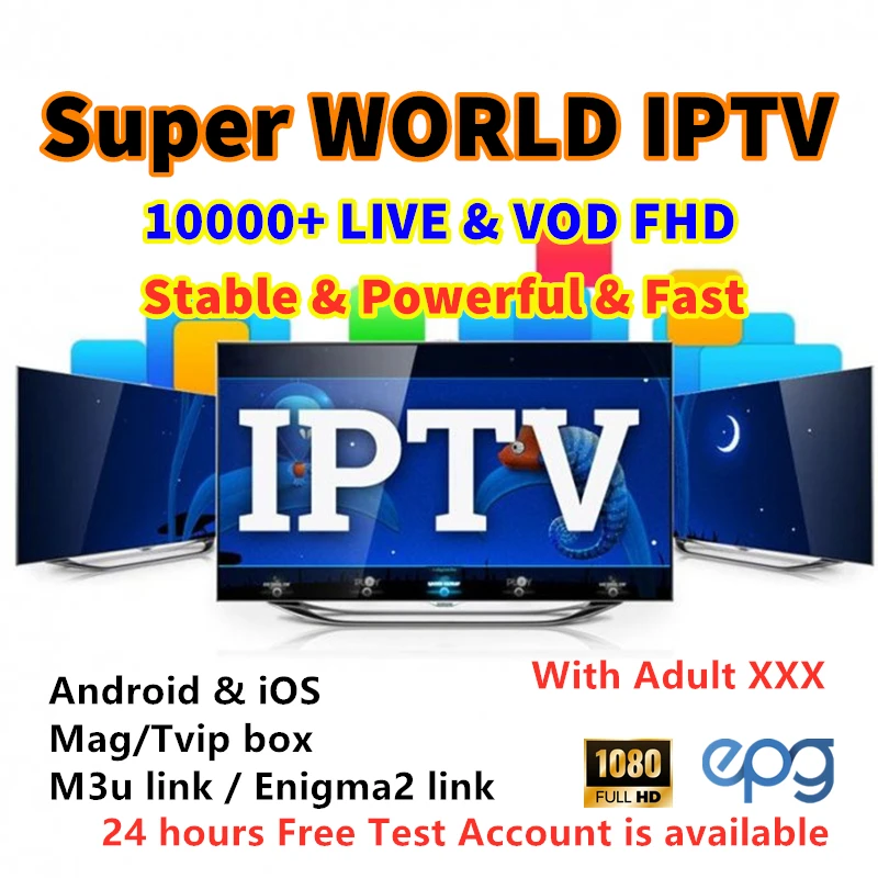 

Super world iptv subscription 10000 Live&VOD Iptv Italy Albania Germany USA UK Arabic iptv Android smart tv box m3u magx Enigma2