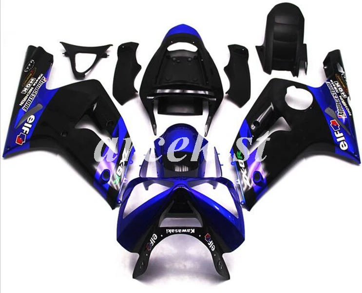 Комплект обтекателей для мотоцикла ABS, подходит для kawasaki Ninja ZX6R 636 2003 2004 6R 03 04 ZX-6R, набор для тела на заказ, зеленый, белый - Цвет: blue