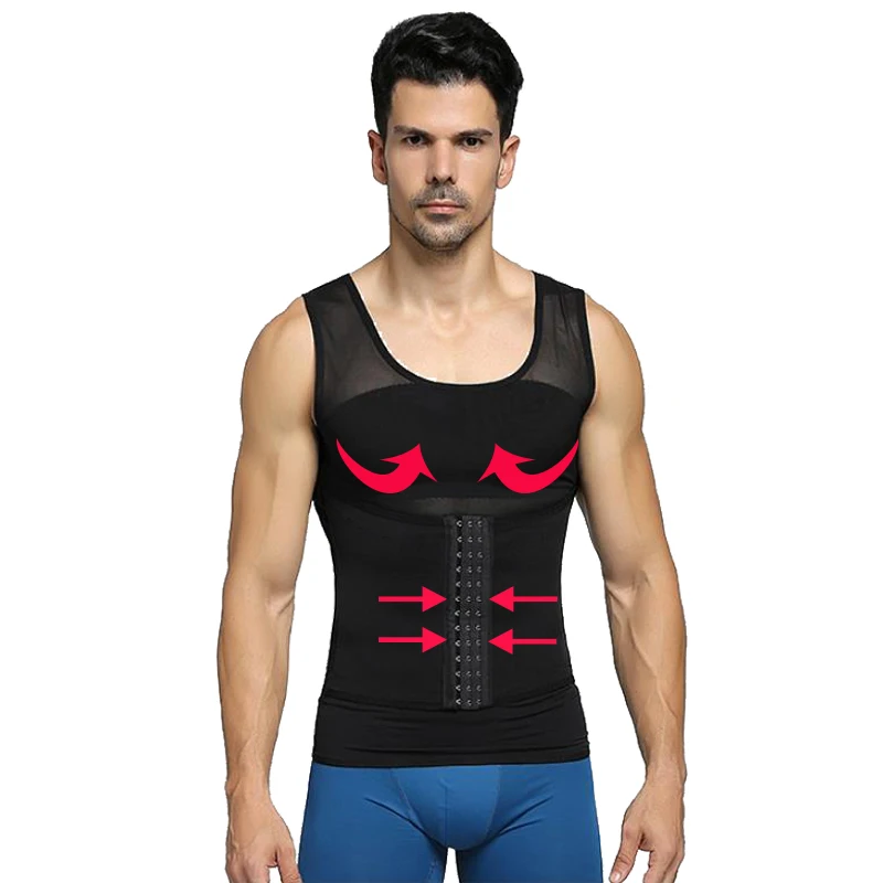 

Slimming Body Shaper Men Gynecomastia Vest Back Support Waist Trimmer Adjustable Belly Control Tank Tops Abdominal Vest Corset