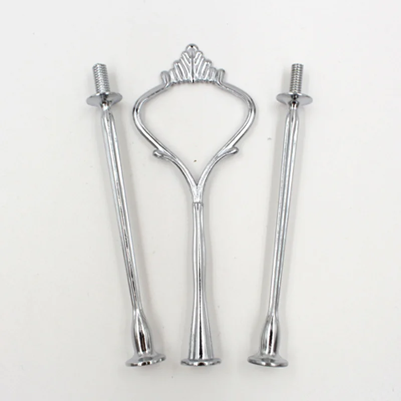 High Quality Zinc Alloy 2/3 Tier Cake Plate Stand Cupcake Fittings Silver Golden Wedding Party No Plate