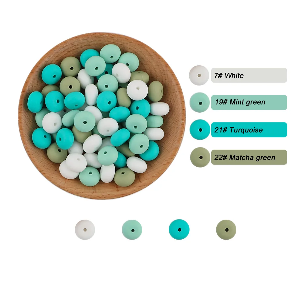 Silicone Abacus Beads 12mm 50pc Silicone Saucer Beads Supplier DIY Necklace Bracelet