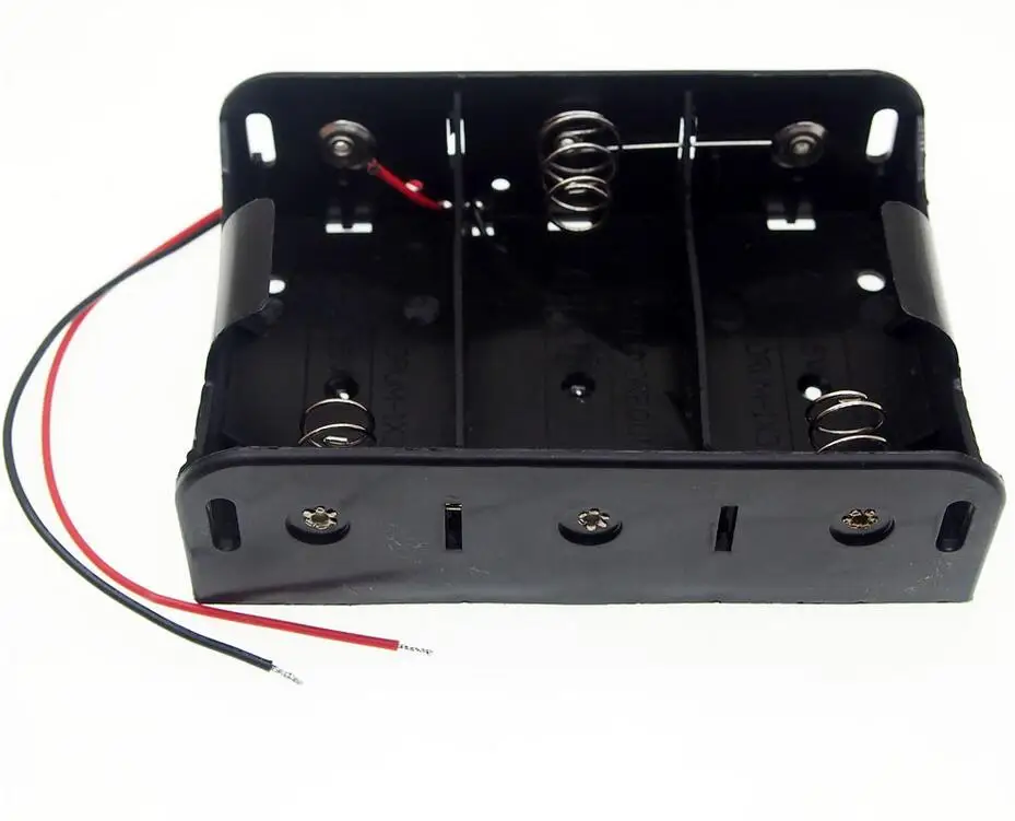 

MasterFire 400pcs/lot Black Plastic 3 Slots 4.5V Wire Leaded Battery Storage Case Box 3 X D Size Batteries Holder Case Cover
