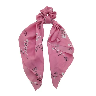 Цветочный принт женский шарф для волос Scrunchie богемная эластичная резинка для волос бант волосы резиновые завязки Волосы Галстуки конский хвост держатель аксессуары - Цвет: 43