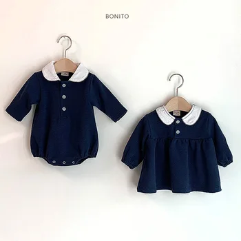 

Korean Baby Spring and Autumn Cute Western Lapel Romper Jumpsuit Baby baby rompers