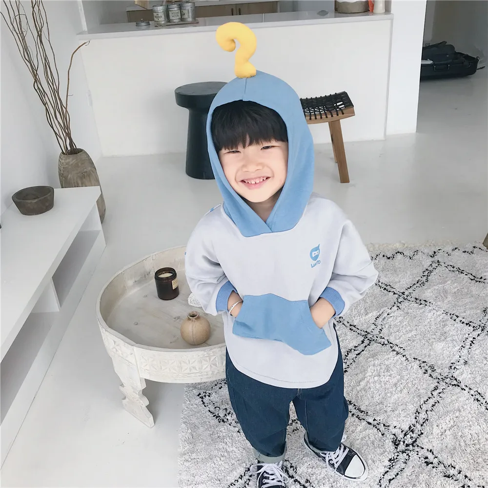 Tonytaobaby/осенне-зимняя одежда; Новая детская одежда; креативные худи для мальчиков и девочек; Детский свитер; детские толстовки с капюшоном
