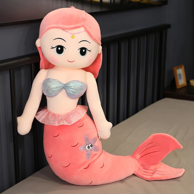 40-150cm Cartoon Big Mermaid Plush Toy for Girl Stuffed Dolls Plushie Animal Pillow Kids Playmate Children Birthday Gift