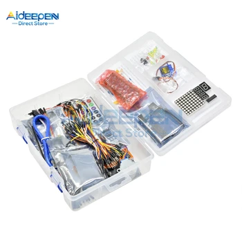 

1Set UNO R3 Starter Kit UNO R3 Learning Suite 1602 LCD/Stepper Motor/LED Display/Breadboard With Storage Box For Arduino