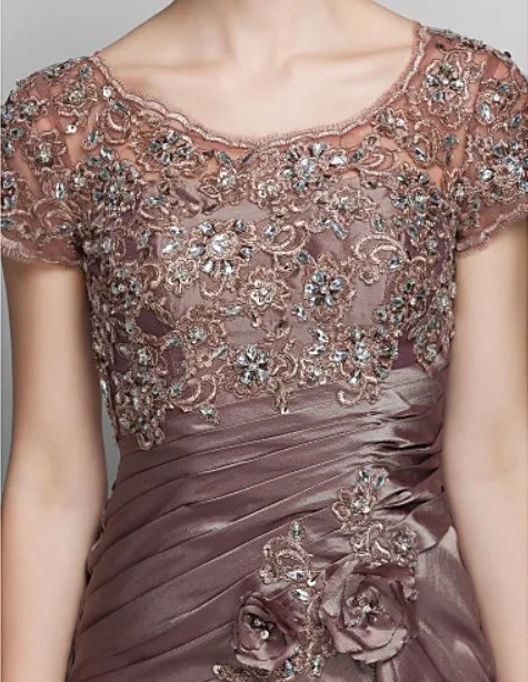 Платья, новая мода, горячая Распродажа, vestidos de festa, специальное повседневное длинное платье с короткими рукавами, кружевные Элегантные платья для матери невесты - Color: Brown