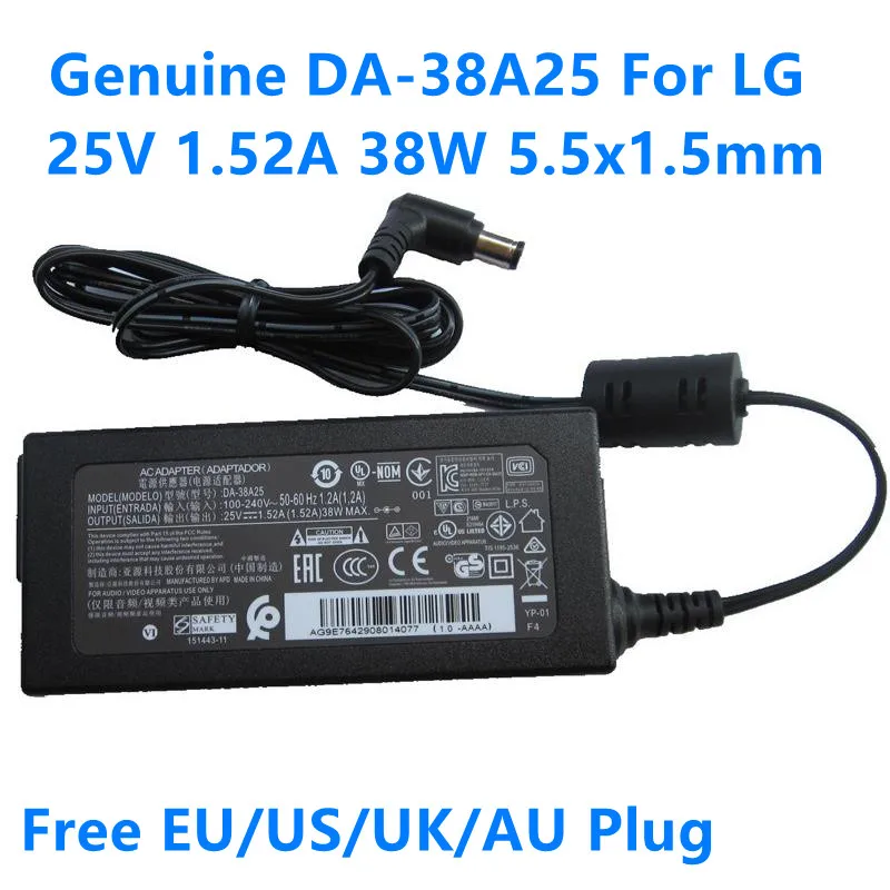 Genuine 25V 1.52A 38W DA-38A25 DYF-2430 AC Adapter For LG EAY64290801 NB3540 NB3730A SJ4 SH4 SH5 SOUND BAR Power Supply Charger best laptop bags for women